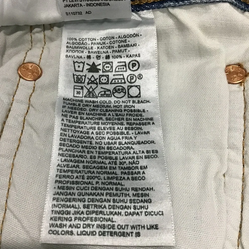 Levis 501 Women's 31 x 28‎ Blue High Rise Distressed  Skinny Jeans Size